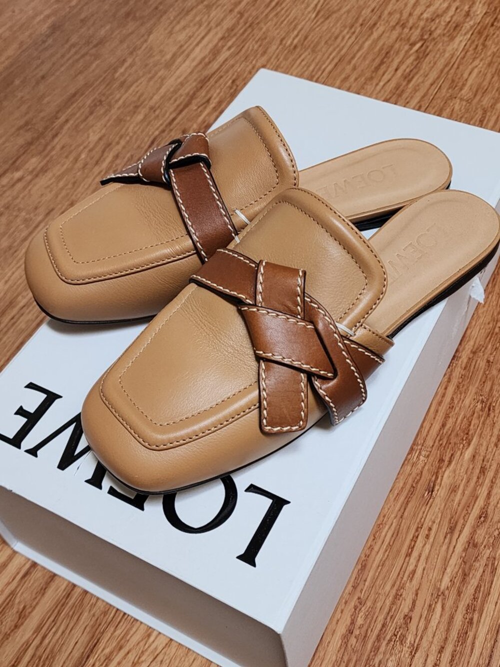 Loewe Gate Leather Slides / Mules - Size 36 (Authentic w/ Box)